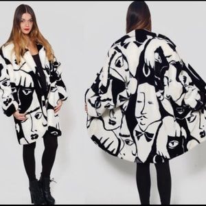 Donnybrook Vintage Picasso Glam 80s Faux Fur Coat